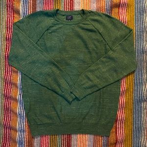 JCrew Factory Ragland budded crewneck sweater. Heather green. Size medium.